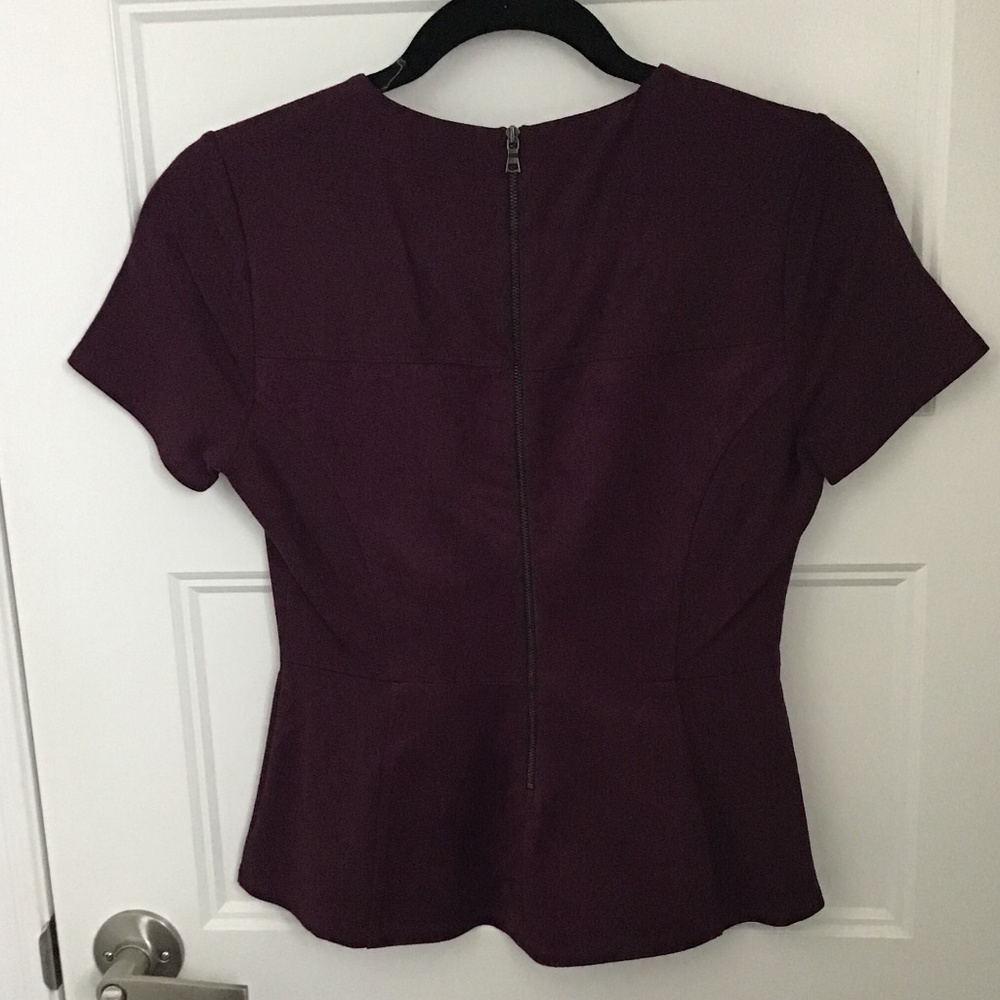 BCBG short sleeve suede trimmed top - Picture 2 of 5
